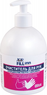 FILL inn FL142 Очиститель для рук «Крем для очистки рук с абразивом», 500 мл (флакон с дозатором) FL142